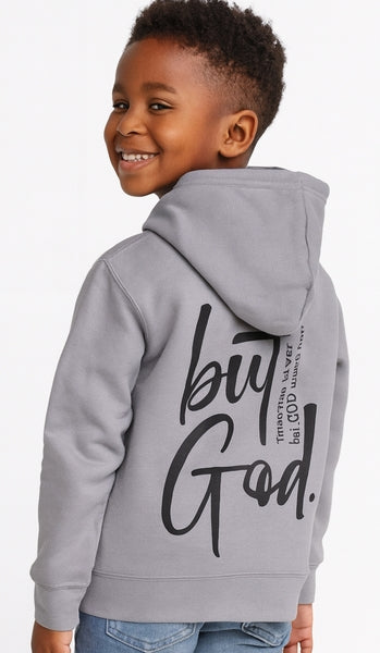 KIDS HOODIE - BUT GOD - GRAY