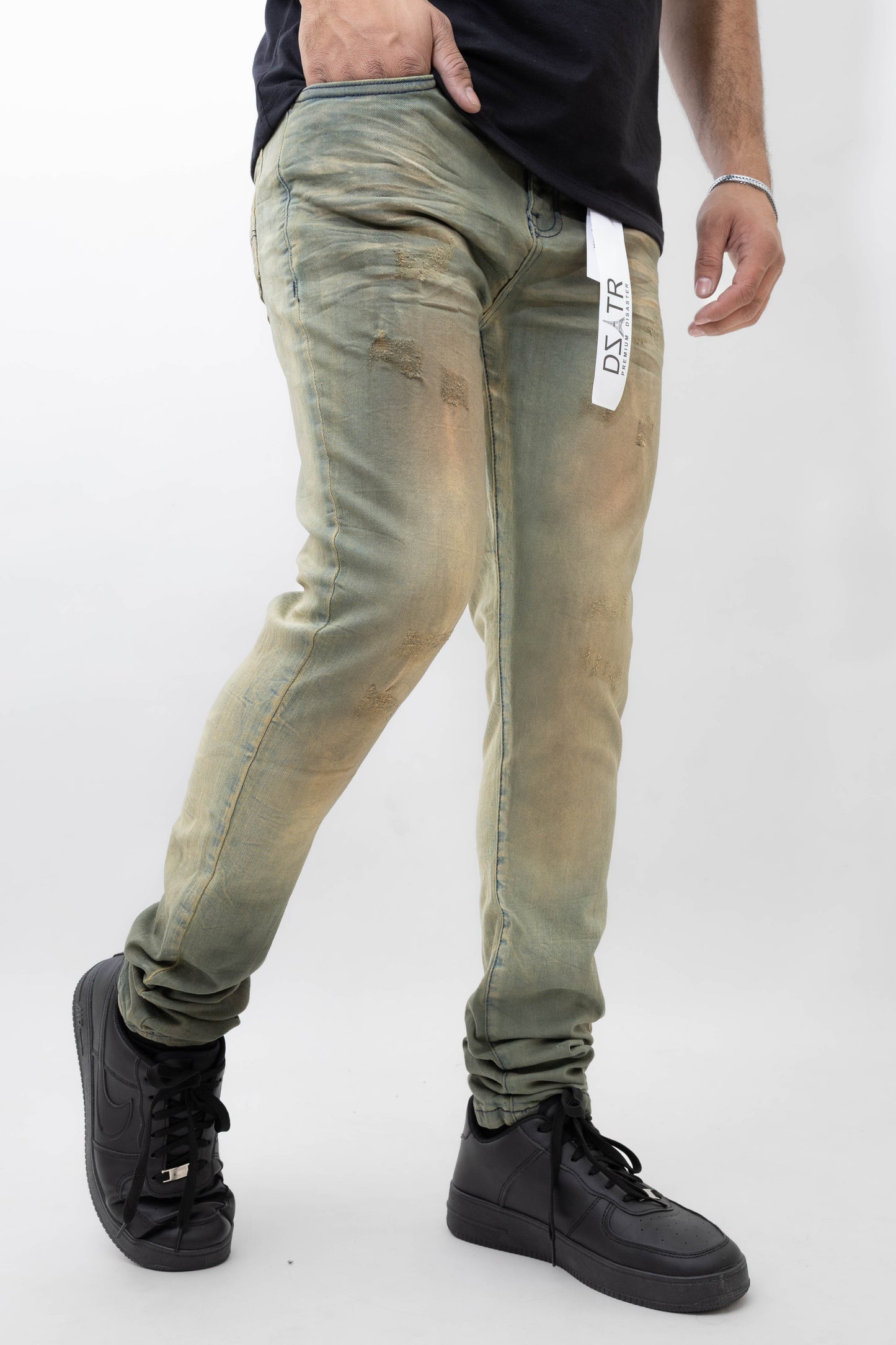 MENS CLASSIC ULTRA STRETCH DENIM - BROWN DIRT-471