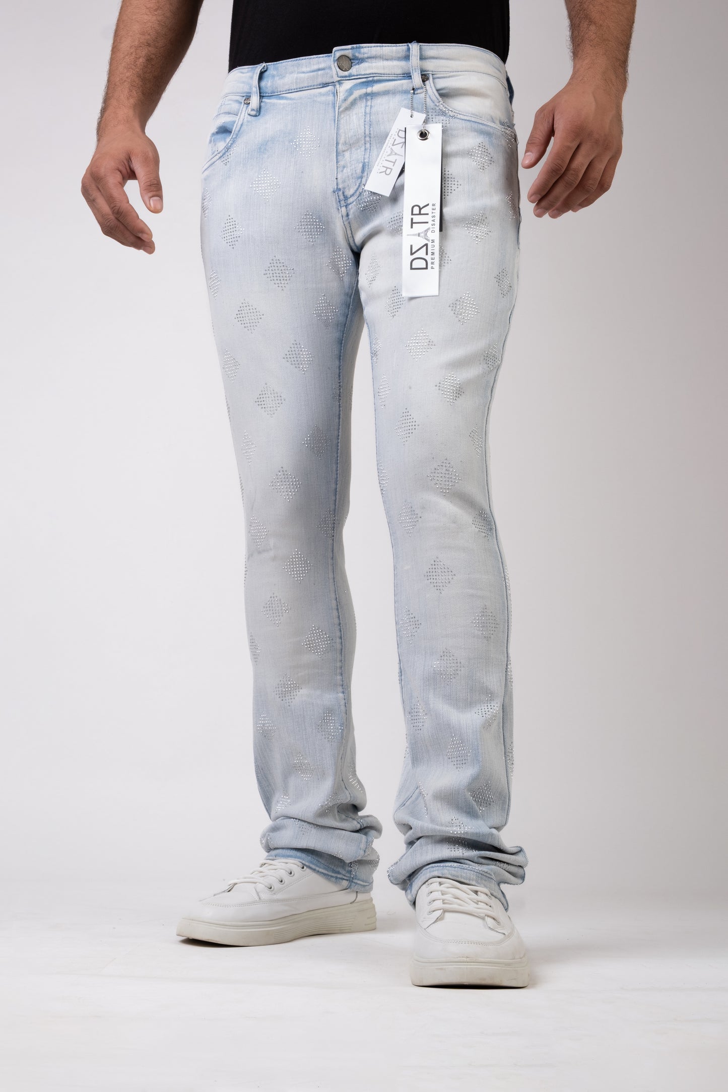 MENS STACKED ULTRA STRETCH DENIM -ICE DIAMOND DZTR -450