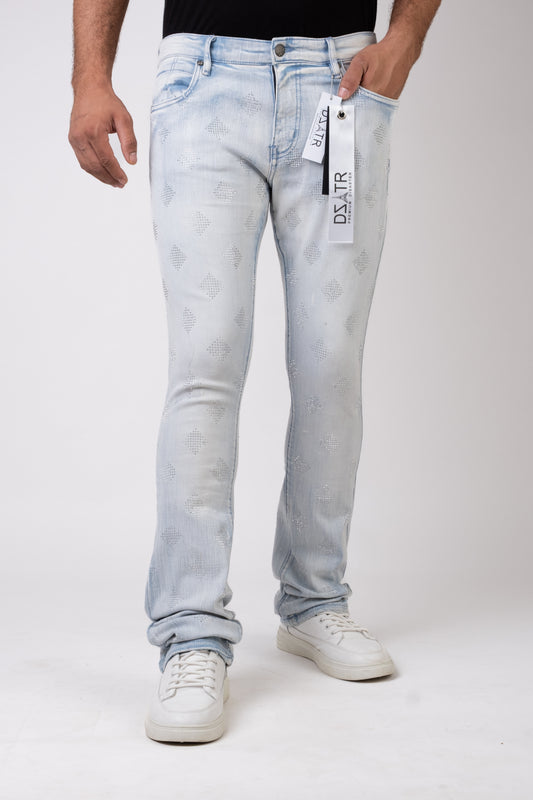 MENS STACKED ULTRA STRETCH DENIM -ICE DIAMOND DZTR -450