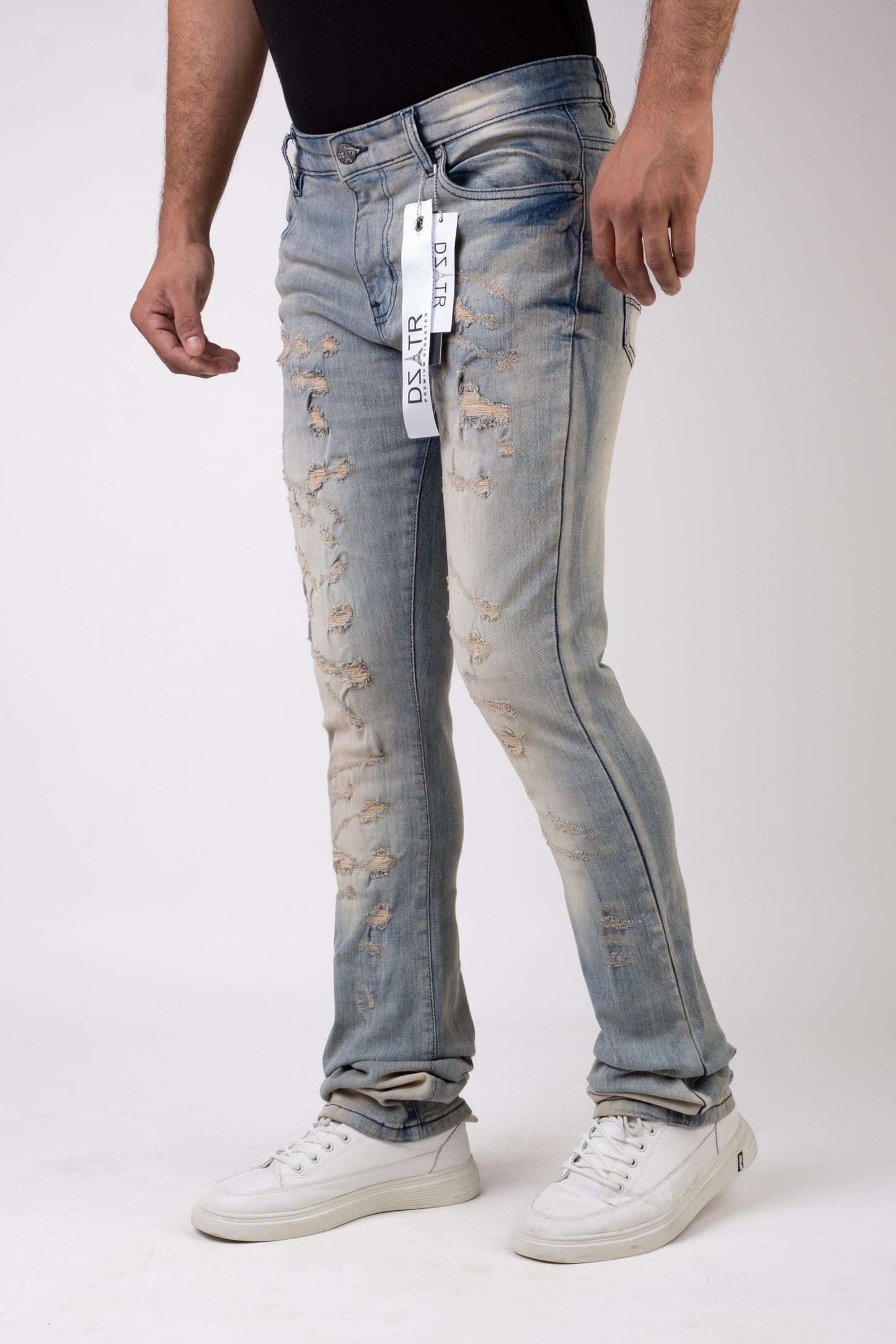 MENS STACKED ULTRA STRETCH DENIM -VINTAGE DZTR -494