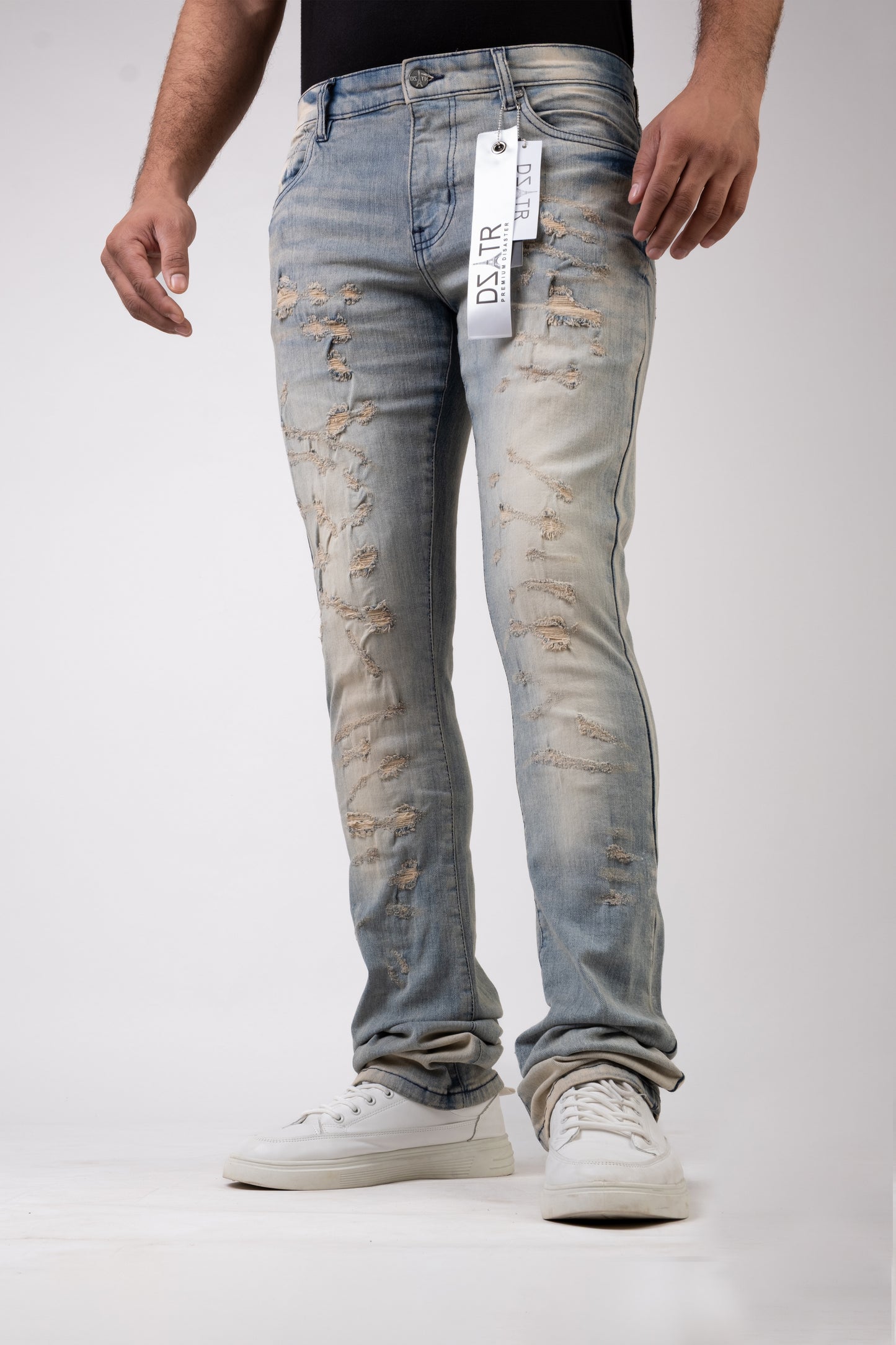 MENS STACKED ULTRA STRETCH DENIM -VINTAGE DZTR -494