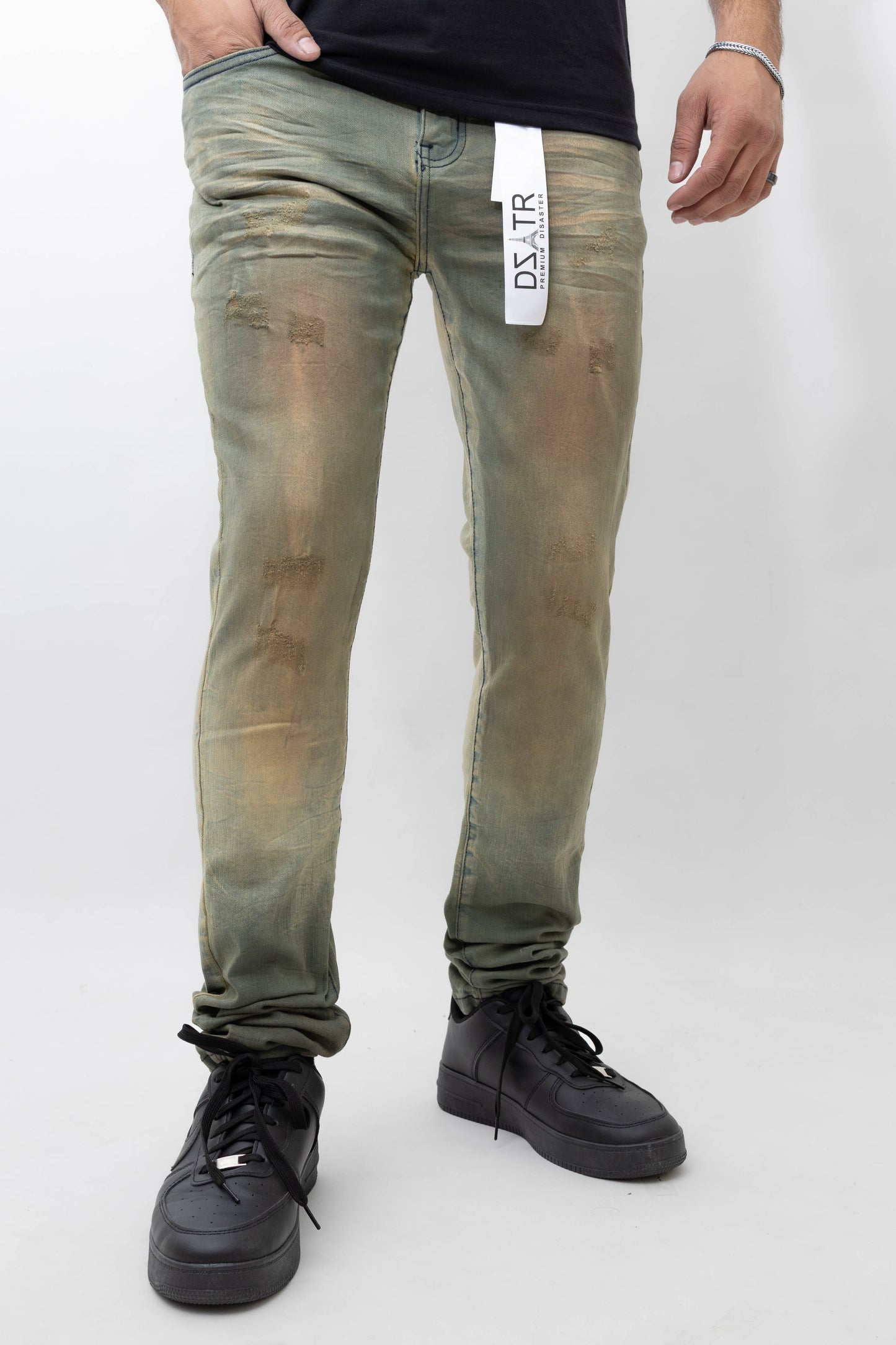 MENS CLASSIC ULTRA STRETCH DENIM - BROWN DIRT-471