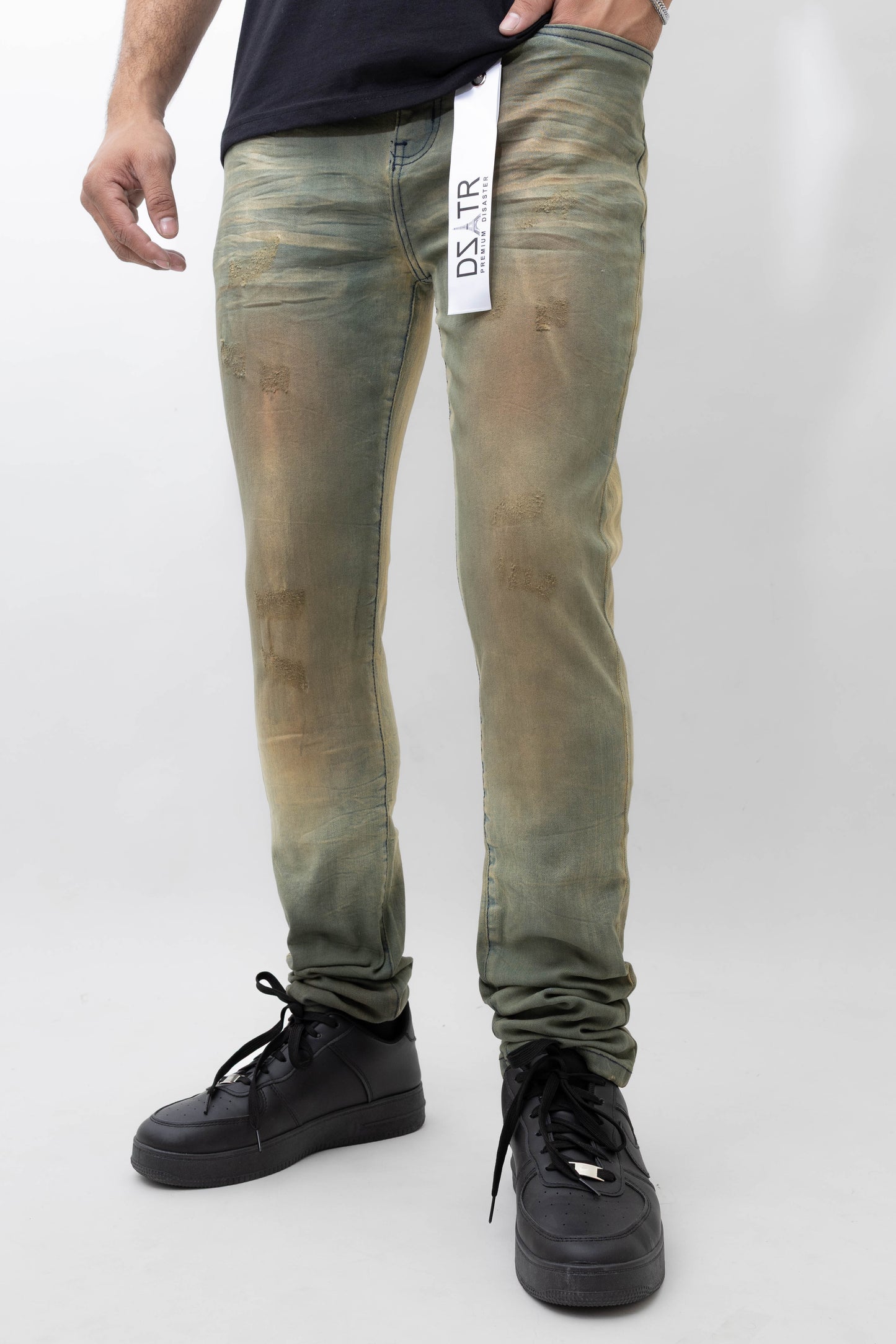 MENS CLASSIC ULTRA STRETCH DENIM - BROWN DIRT-471
