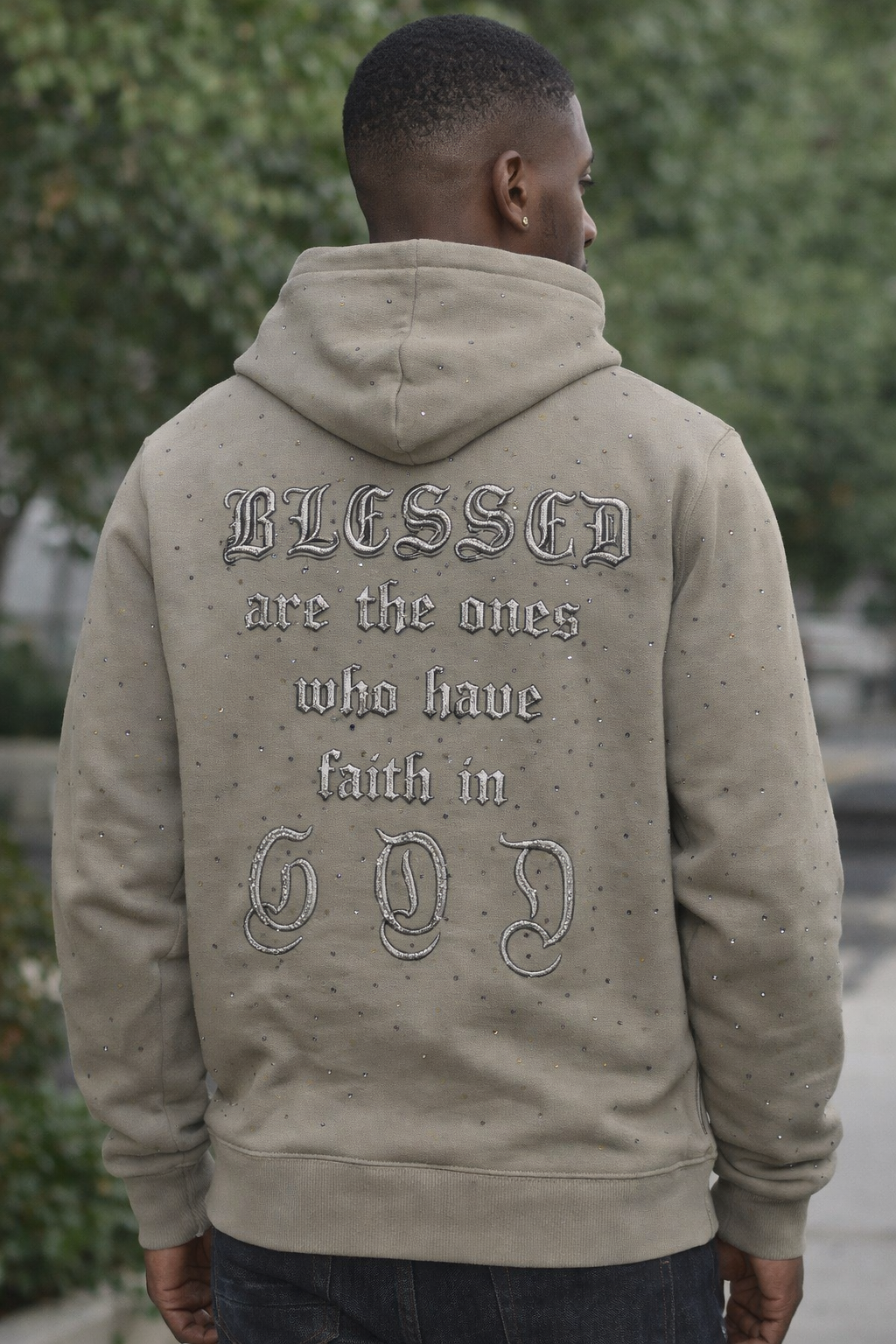 "MEN STONE HOODIE GREY" -BLESSED
