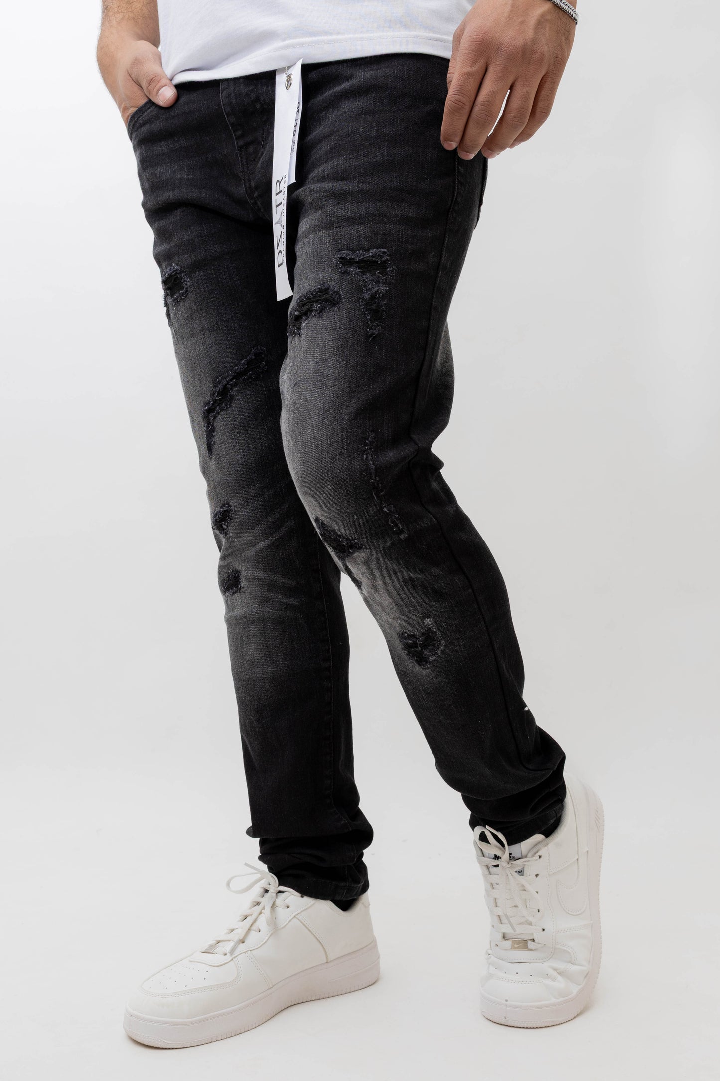 MENS SKINNY ULTRA STRETCH DENIM -BLACK DZTR -414