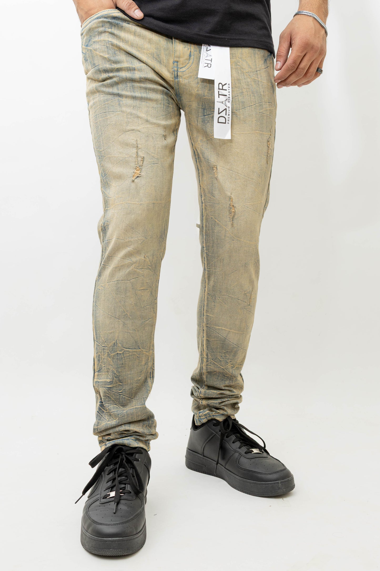MENS SKINNY ULTRA STRETCH DENIM -ICE VINTAGE DZTR -438