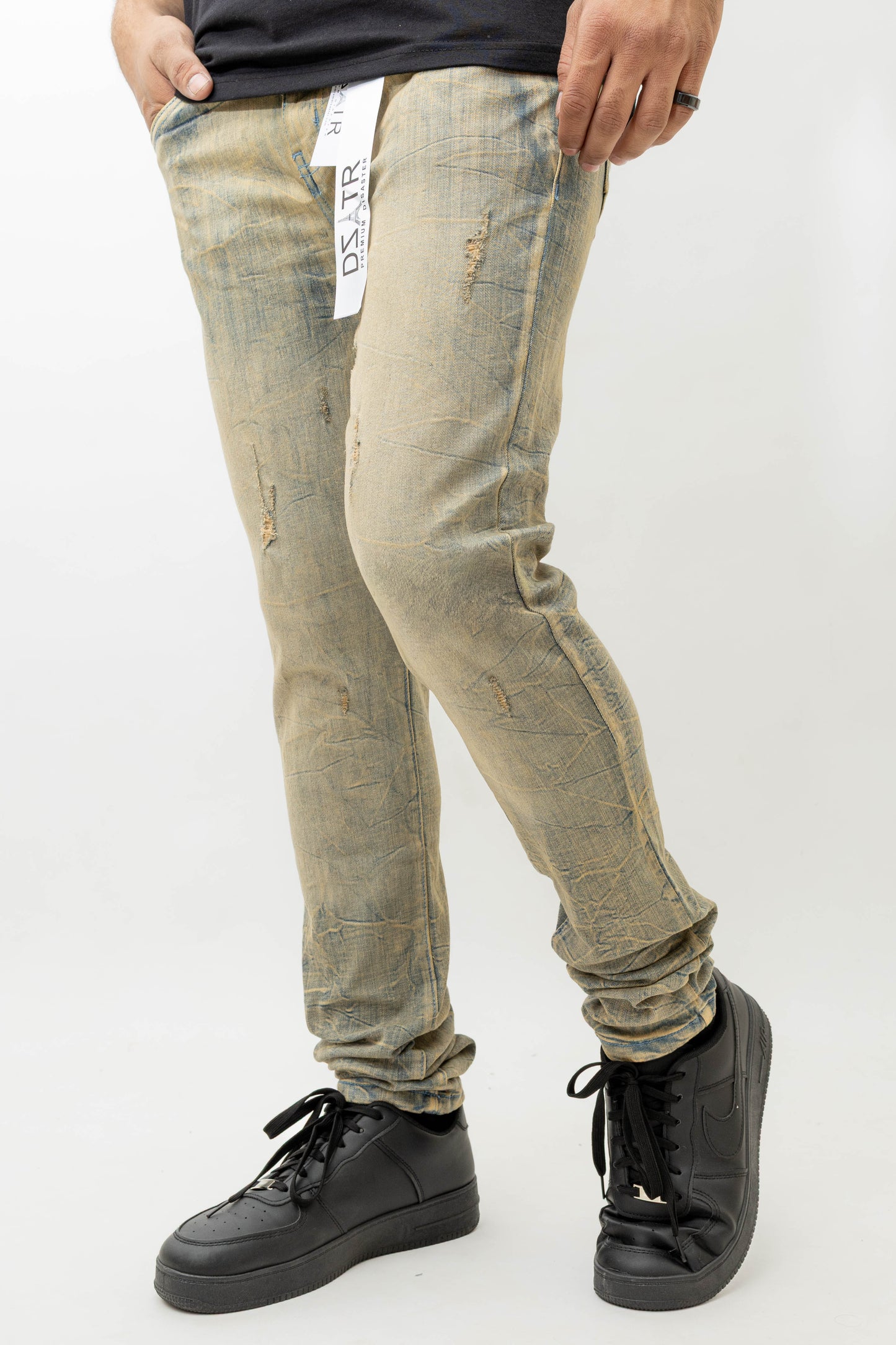 MENS SKINNY ULTRA STRETCH DENIM -ICE VINTAGE DZTR -438
