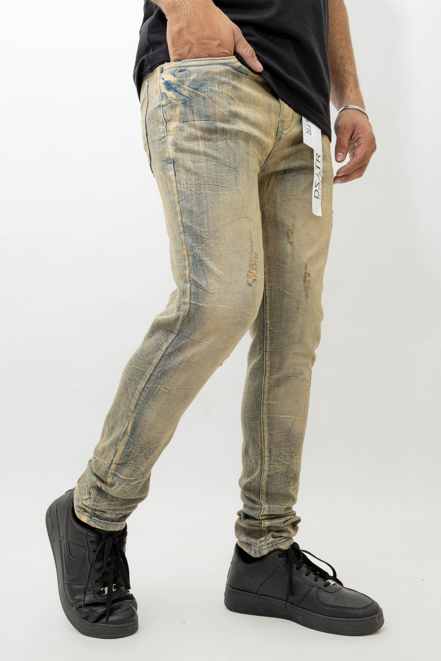 MENS SKINNY ULTRA STRETCH DENIM -ICE VINTAGE DZTR -438