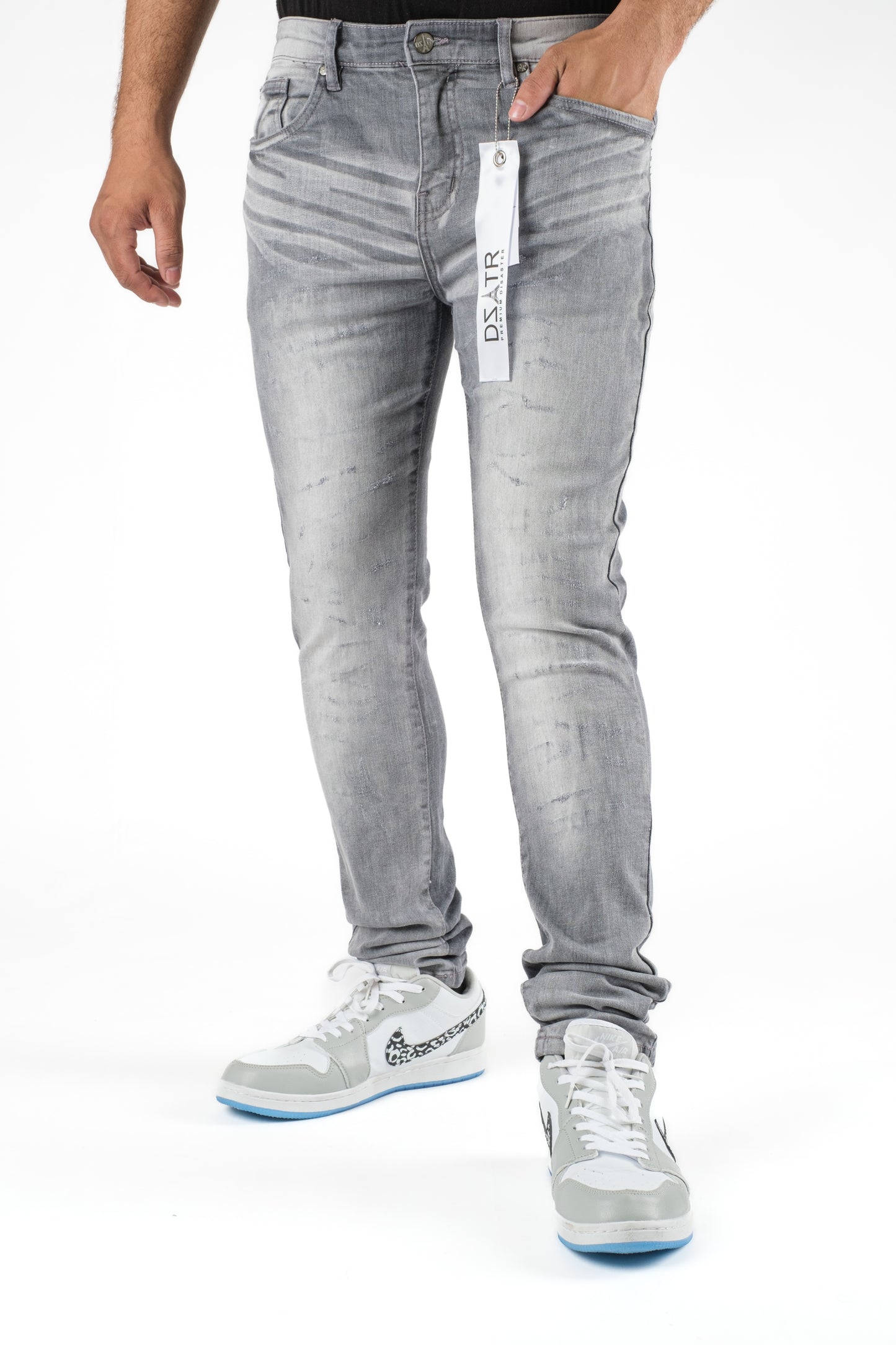 MENS CLASSIC ULTRA STRETCH DENIM - GREY DZTR-427