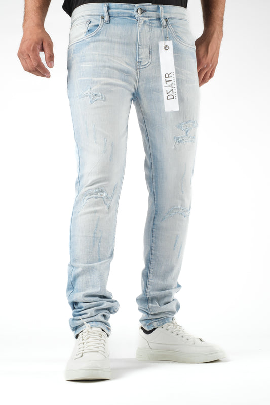 MENS CLASSIC ULTRA STRETCH DENIM - ICE BLUE DZTR-422