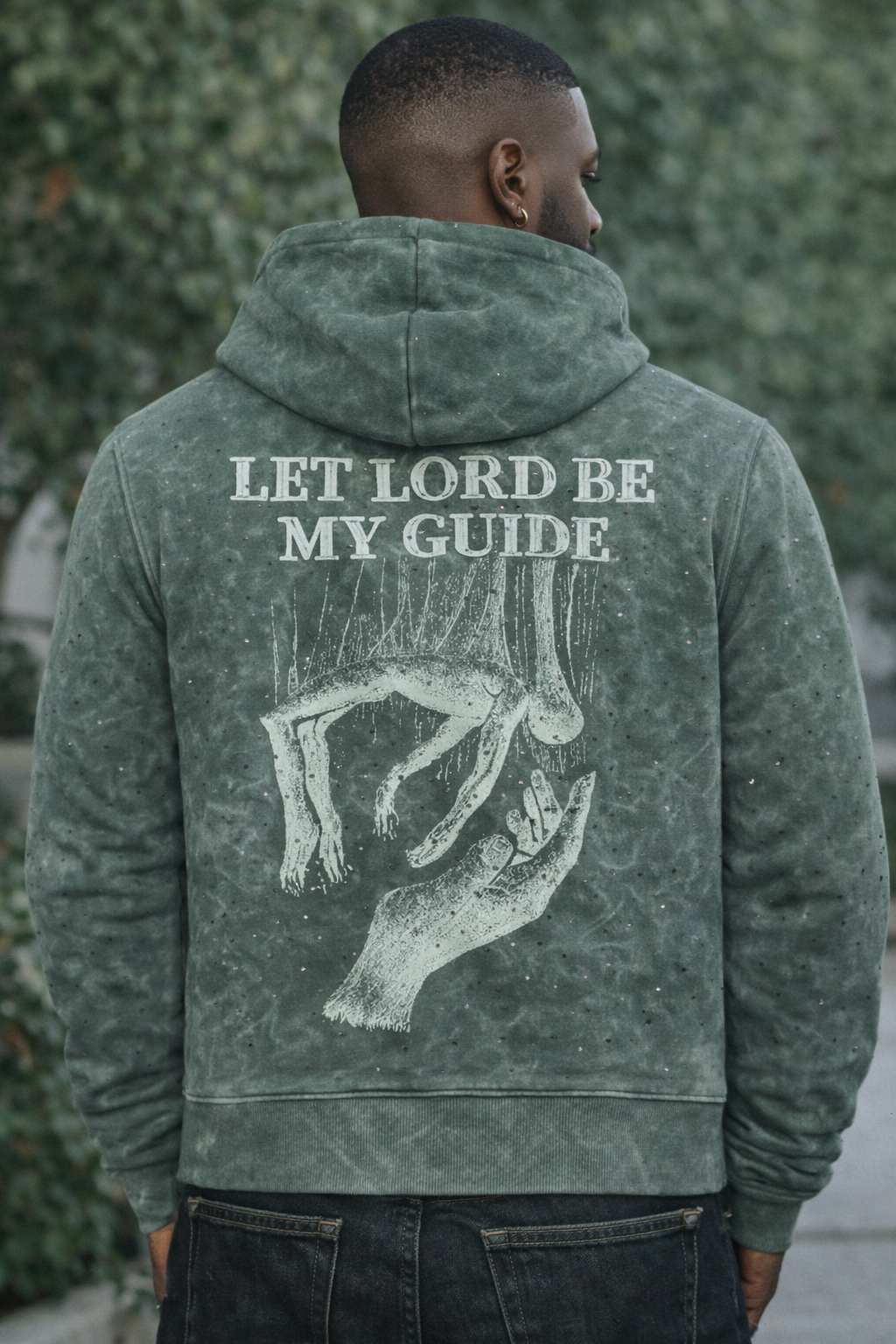"MEN STONE HOODIE"-LET LORD BE MY GUIDE