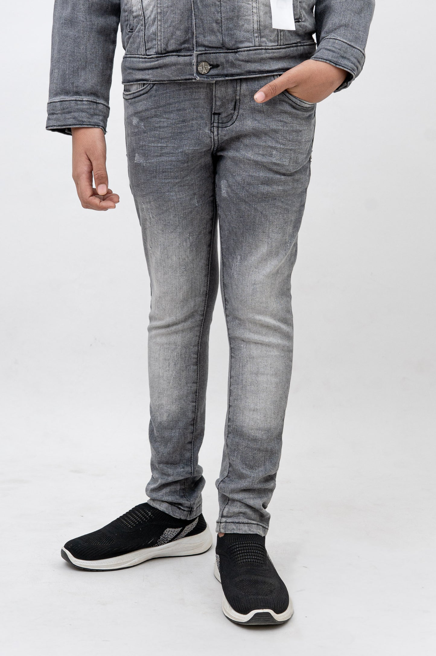 KIDS JEANS DARK GREY K-041