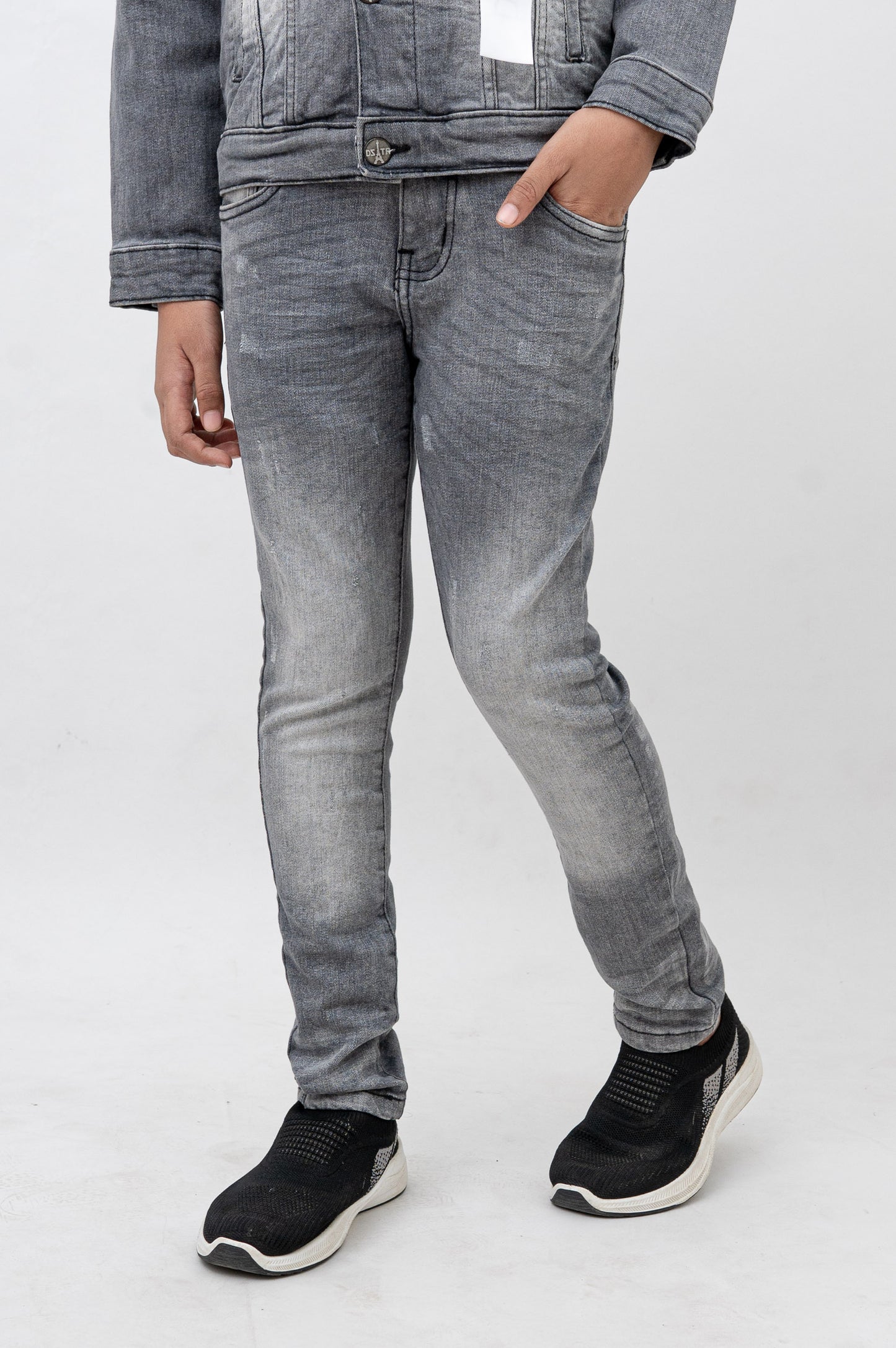 KIDS JEANS DARK GREY K-041