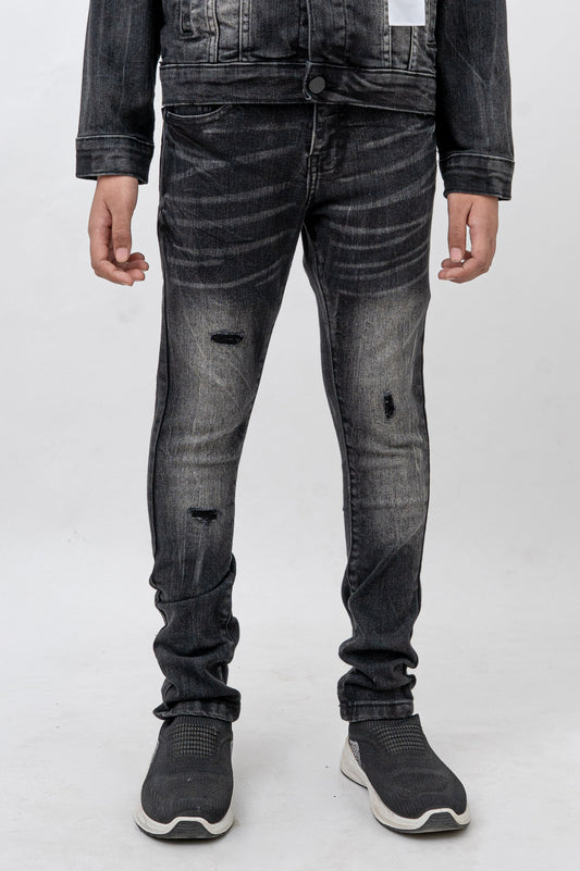 KIDS JEANS BLACK WASH K-046