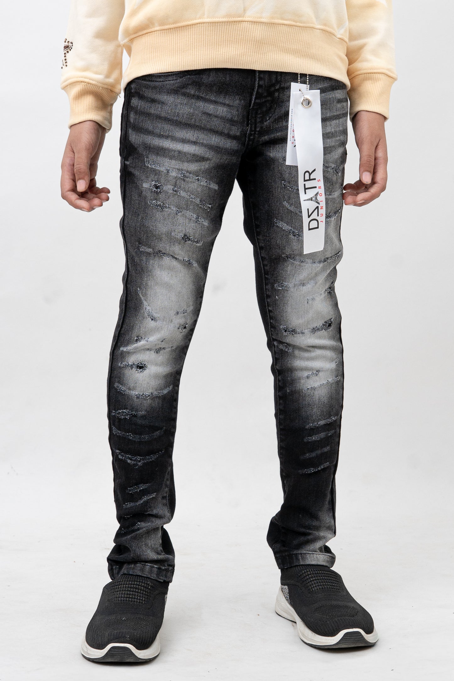 KIDS DENIM WASHED BLACK DZTR K-048