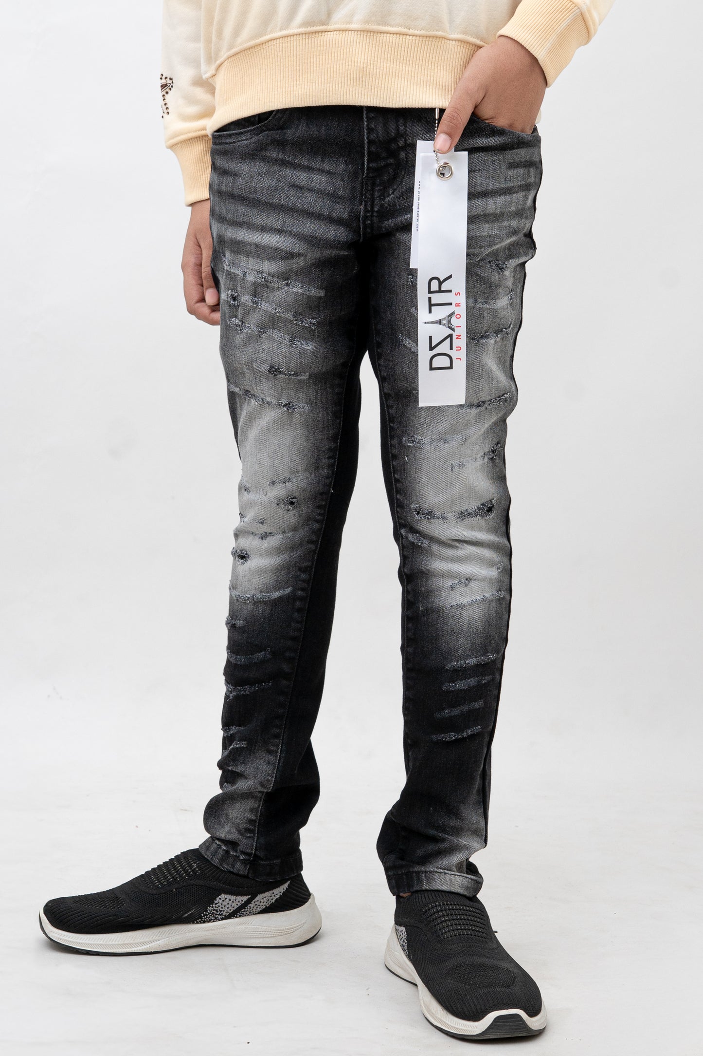 KIDS DENIM WASHED BLACK DZTR K-048