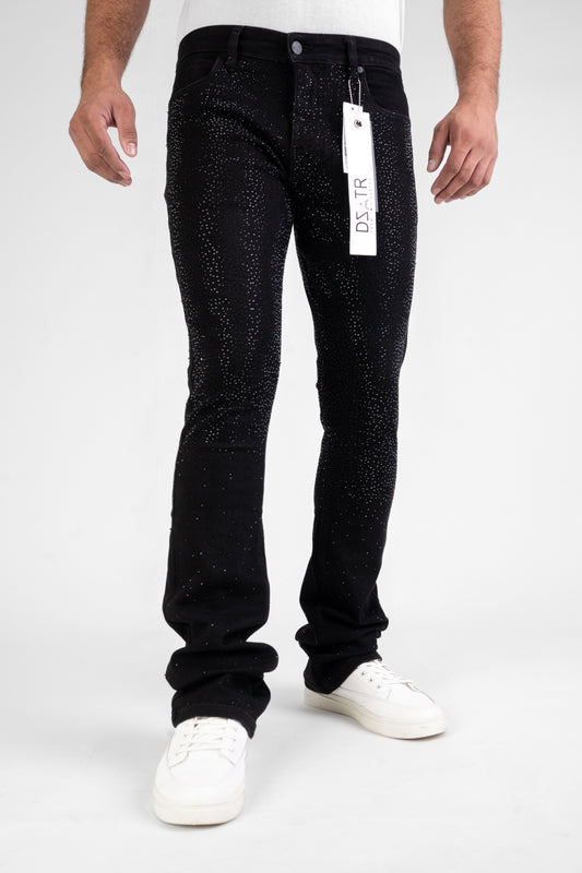 MENS CLASSIC ULTRA STRETCH DENIM - STACKED BLACK STONE DZTR-492