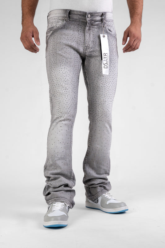 MENS CLASSIC ULTRA STRETCH DENIM - STACKED GREY STONE DZTR-492