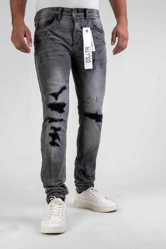 MENS CLASSIC ULTRA STRETCH DENIM - SMOK GREY DZTR-463