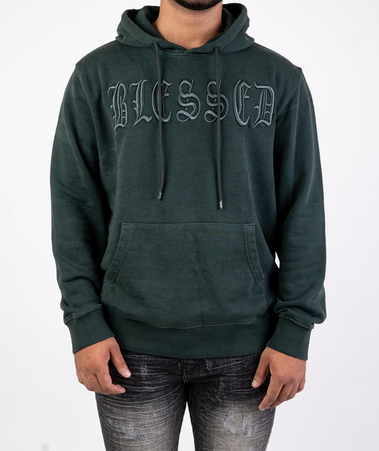 HOODIE - BLESSED 3D OLIVE