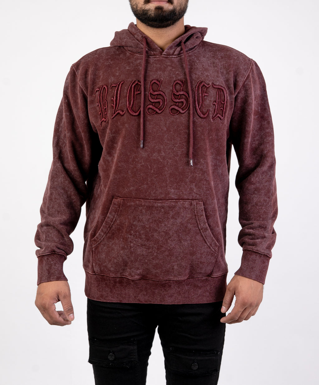 "MEN HOODIE MAROON" -BLESSED