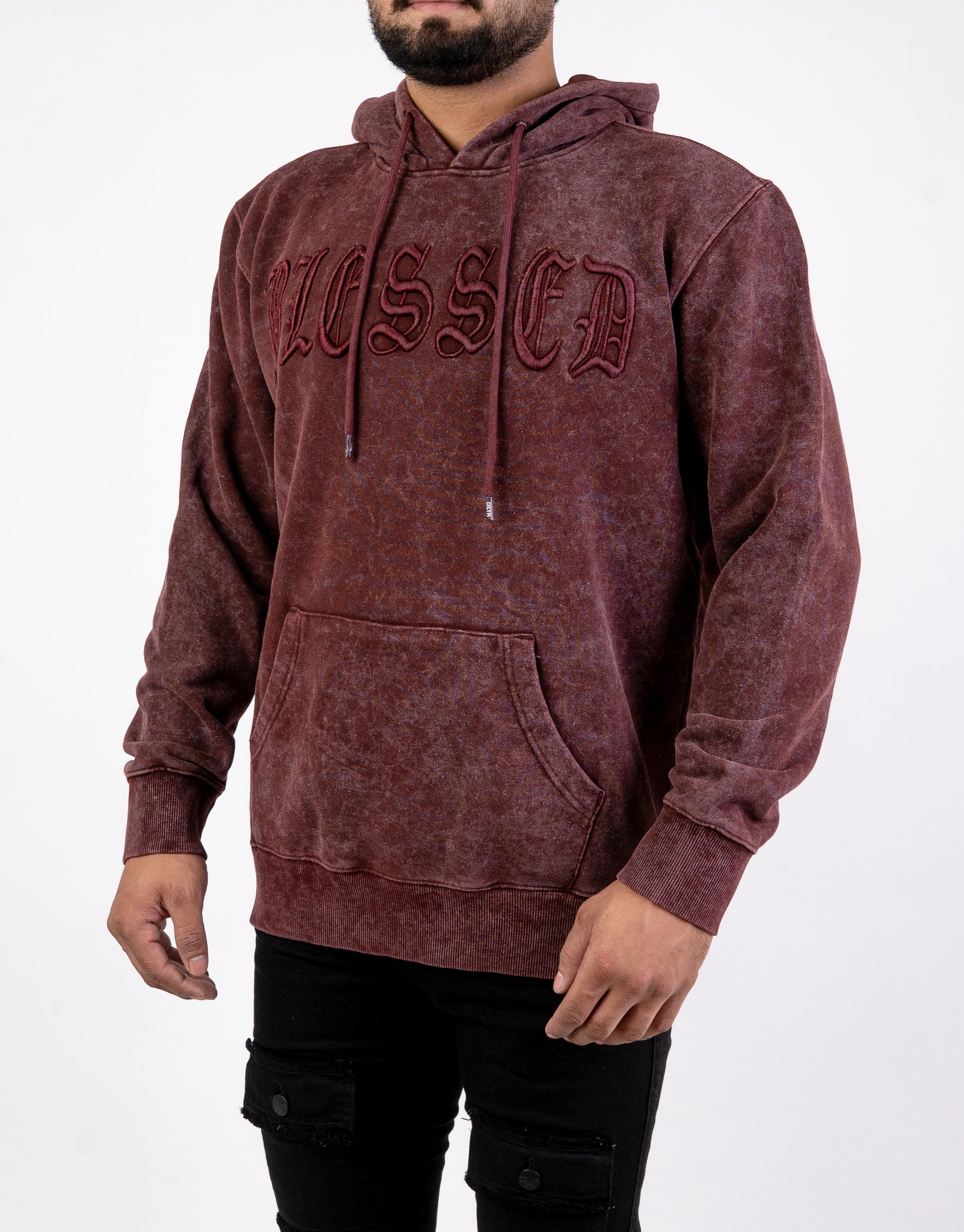 "MEN HOODIE MAROON" -BLESSED