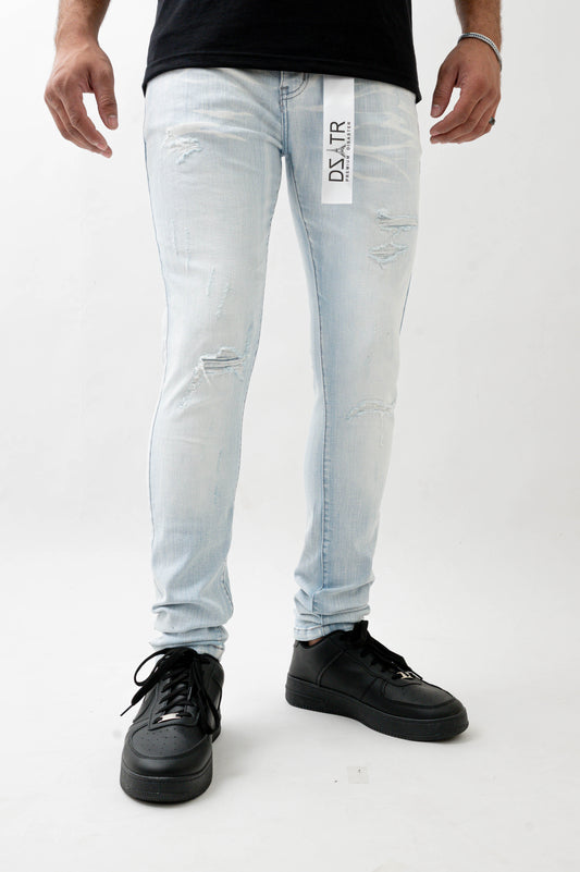 MENS SKINNY ULTRA STRETCH DENIM -WHITE DZTR -422