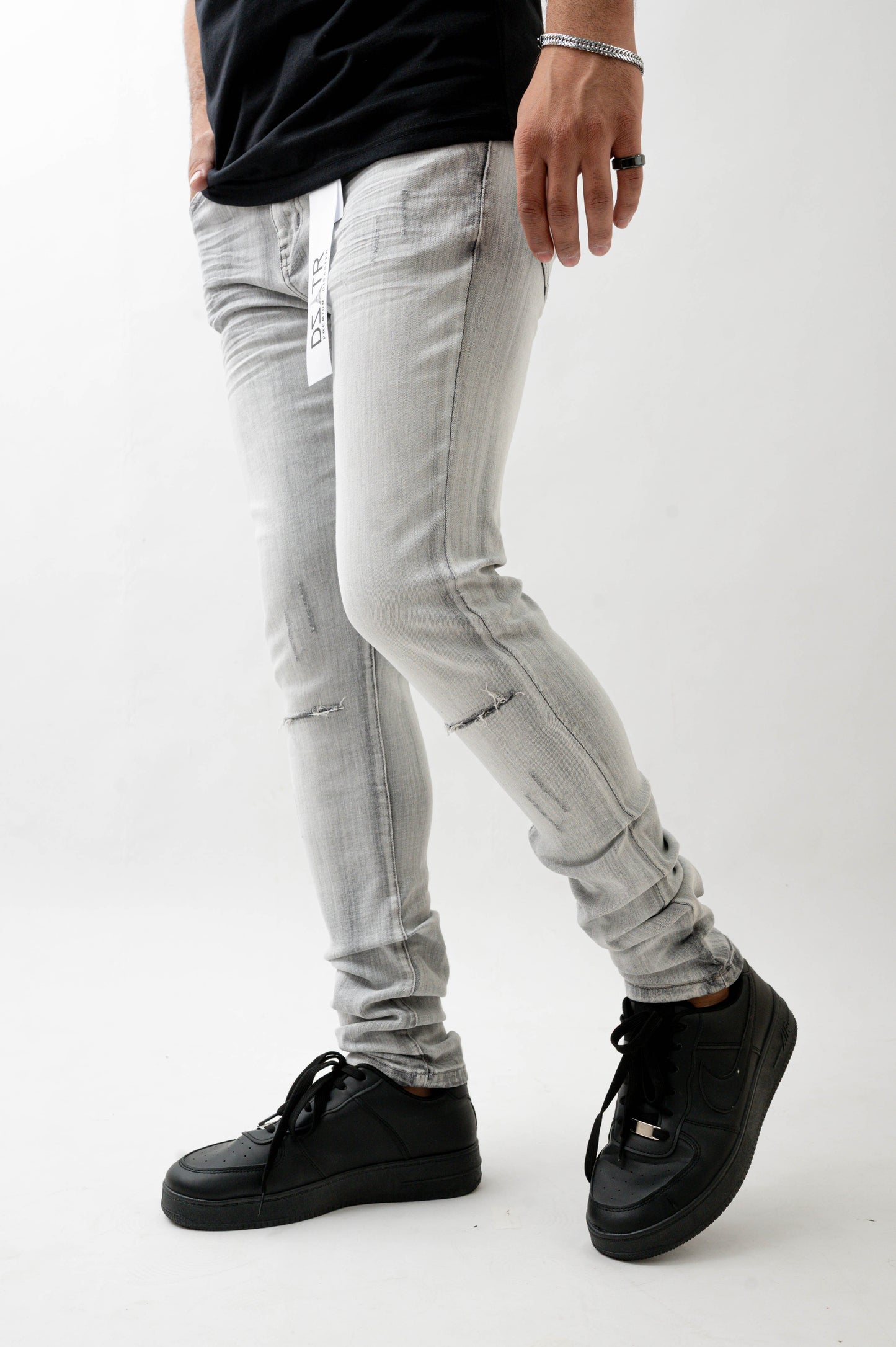 MENS SKINNY ULTRA STRETCH DENIM -GREY DZTR -551