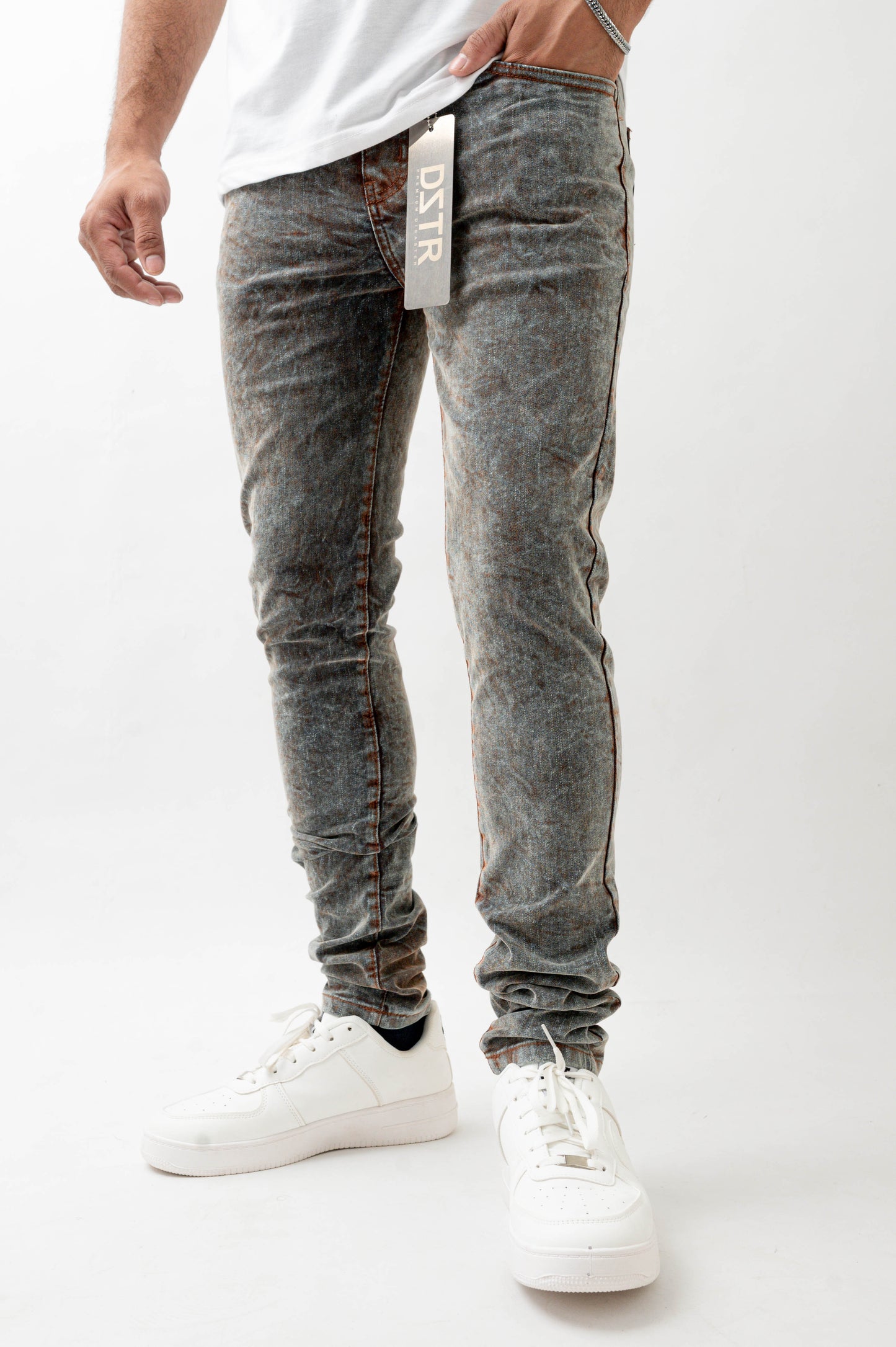 MENS SKINNY ULTRA STRETCH DENIM -GREY DZTR -553