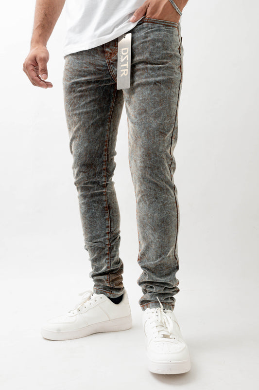 MENS SKINNY ULTRA STRETCH DENIM -GREY DZTR -553