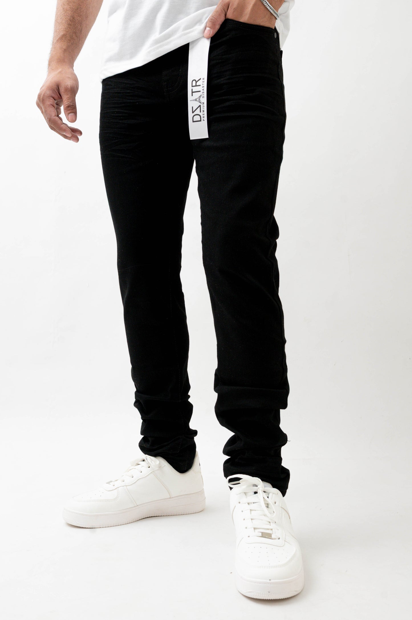 MENS SKINNY ULTRA STRETCH DENIM -3D TOPPER BLACK DZTR PDT -003