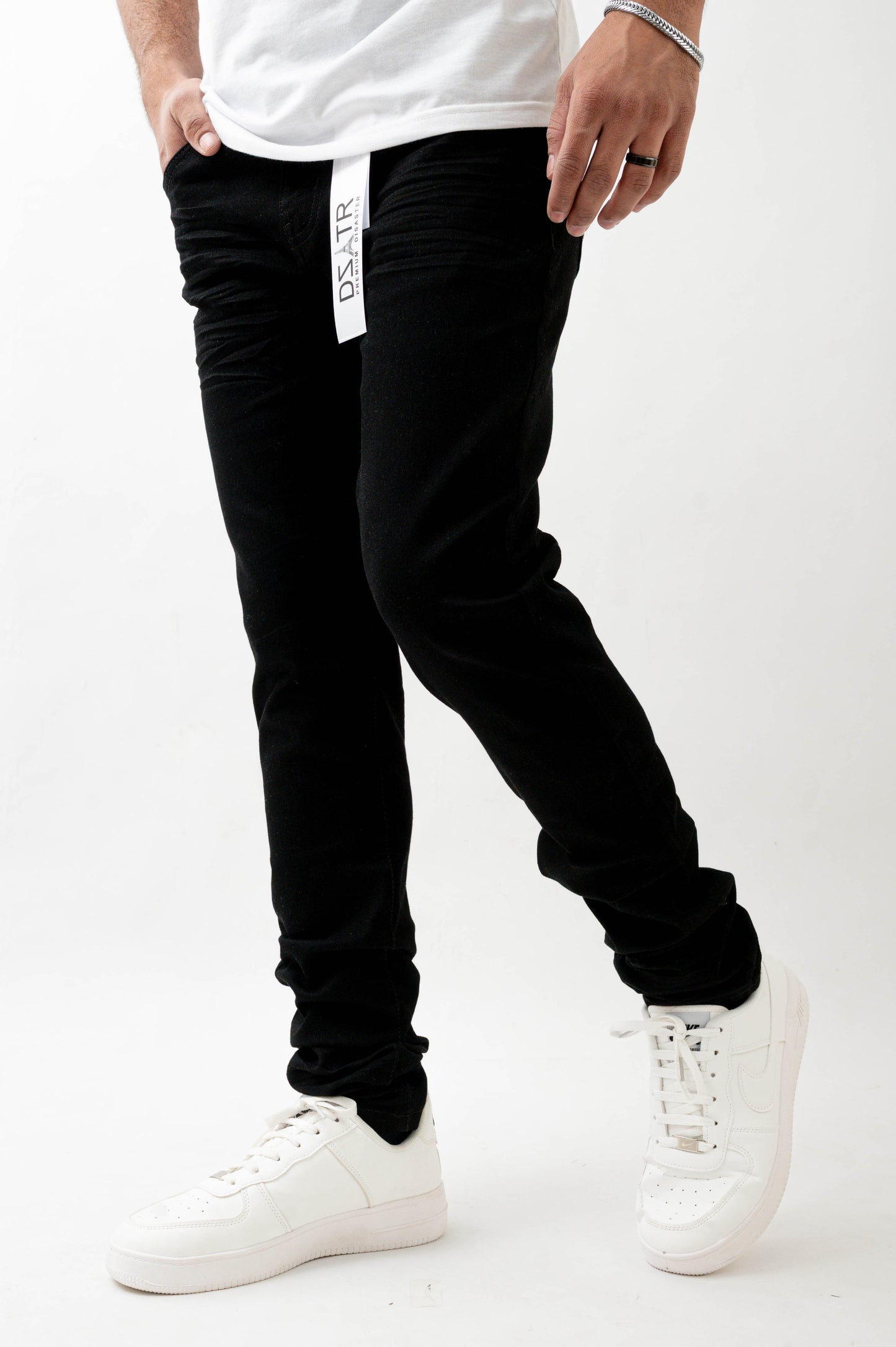 MENS SKINNY ULTRA STRETCH DENIM -3D TOPPER BLACK DZTR PDT -003