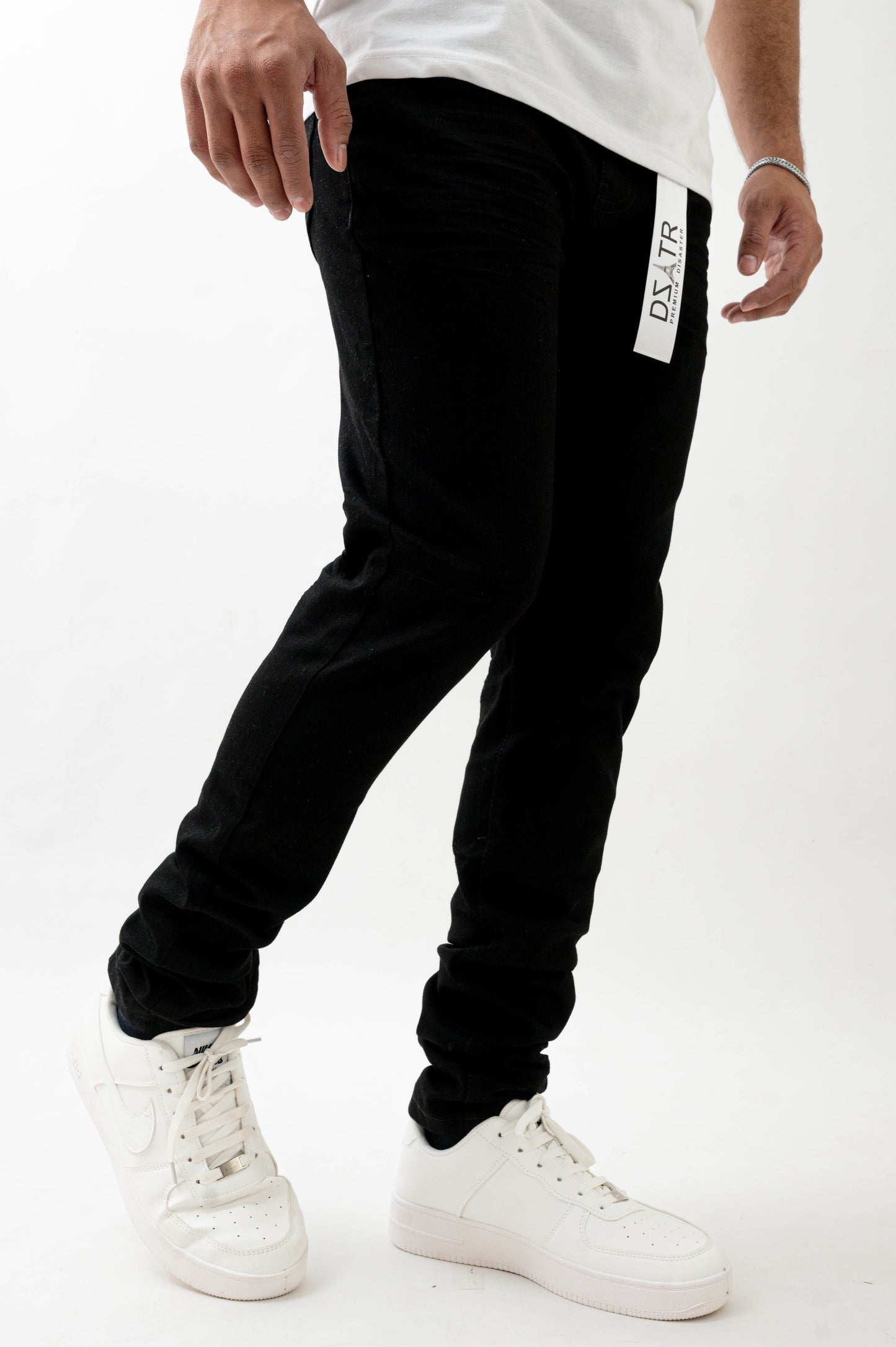 MENS SKINNY ULTRA STRETCH DENIM -3D TOPPER BLACK DZTR PDT -003