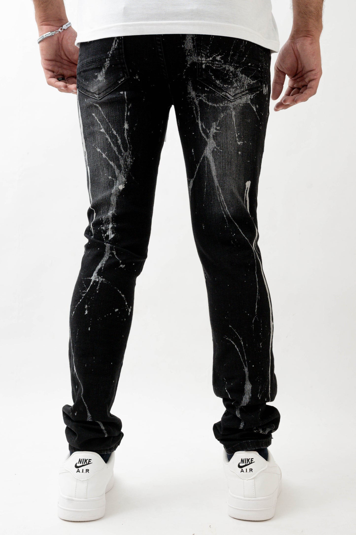 MENS SKINNY ULTRA STRETCH DENIM -BLACK SPLASH DZTR -552
