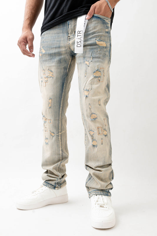 MÈNS STRAIGHT ULTRA STRETCH DENIM -VINTAGE DZTR -550