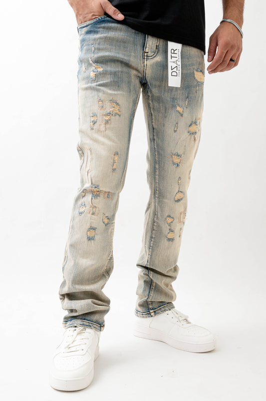 MÈNS STRAIGHT ULTRA STRETCH DENIM -VINTAGE DZTR -550