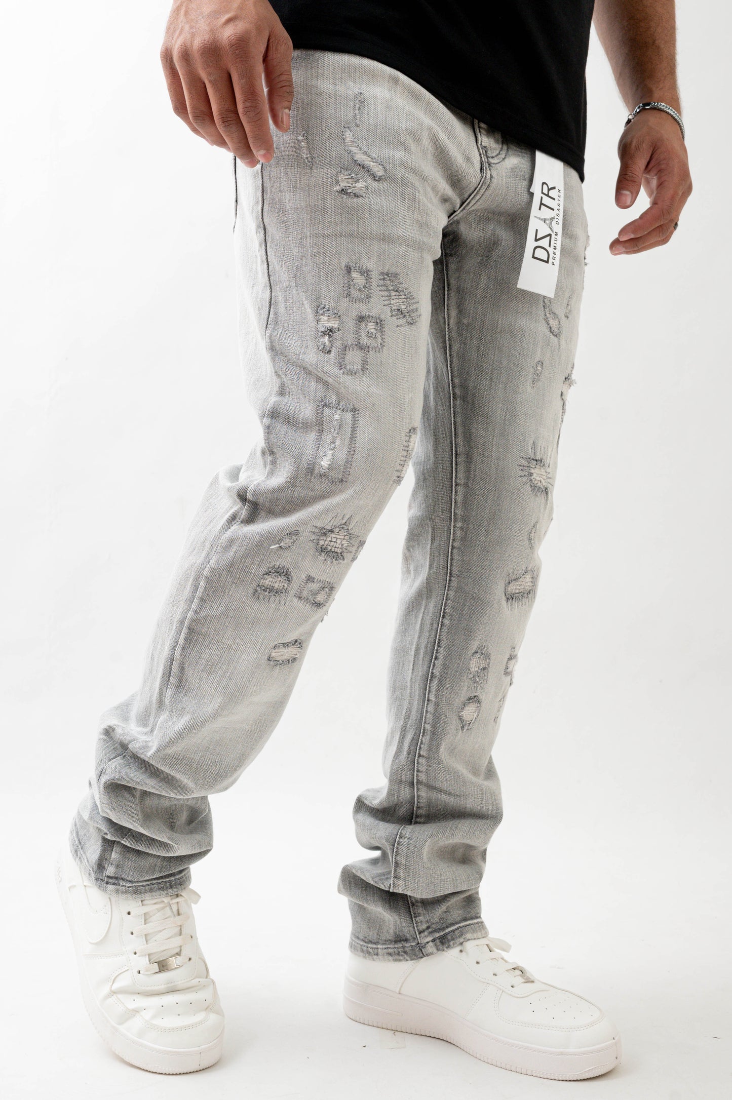 MENS STRAIGHT ULTRA STRETCH DENIM -GREY DZTR -550