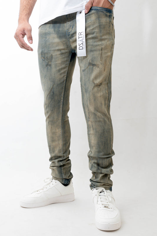MENS SKINNY ULTRA STRETCH DENIM -ANTIQUE BLUE DZTR -473