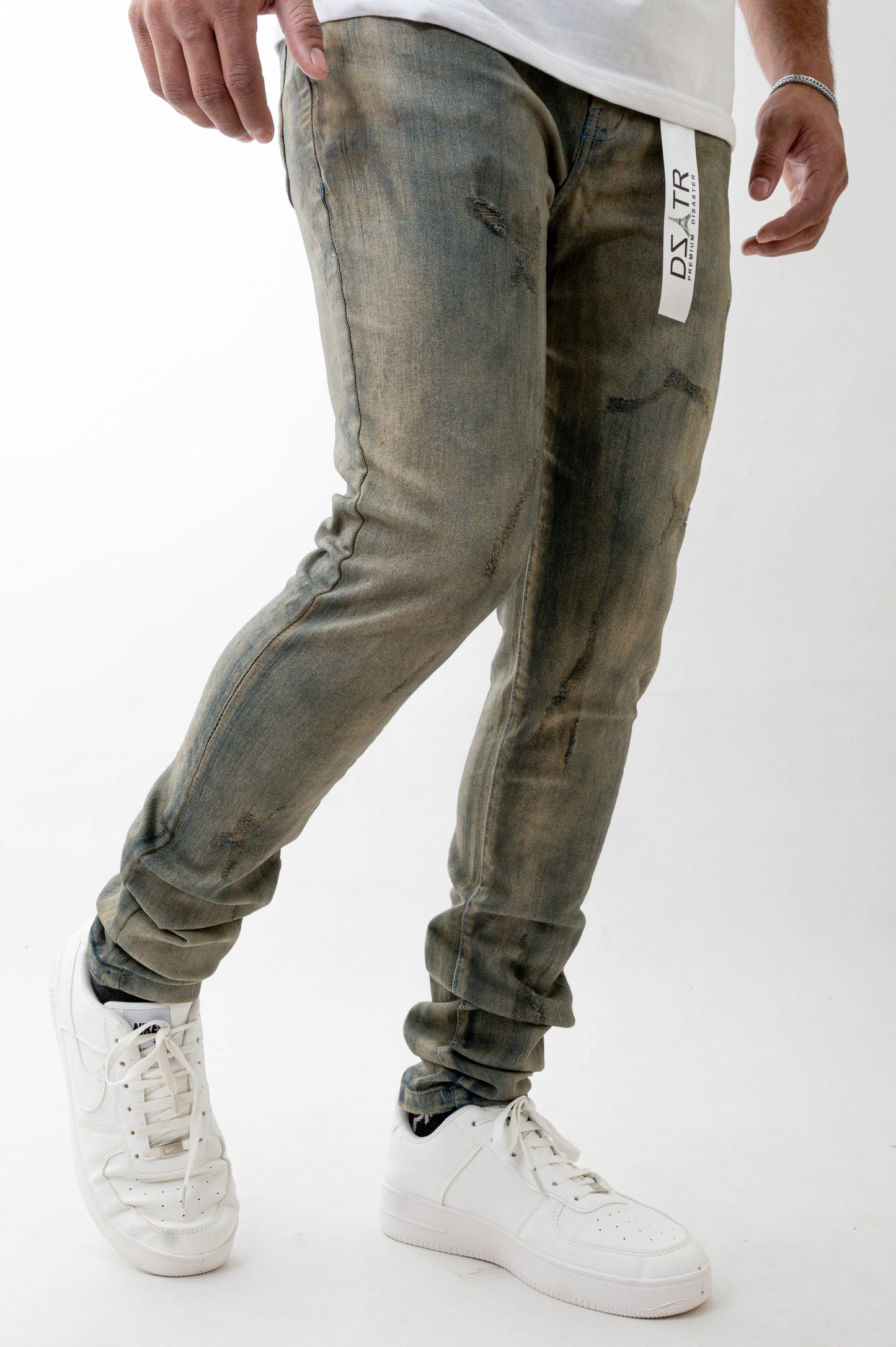 MENS SKINNY ULTRA STRETCH DENIM -ANTIQUE BLUE DZTR -473