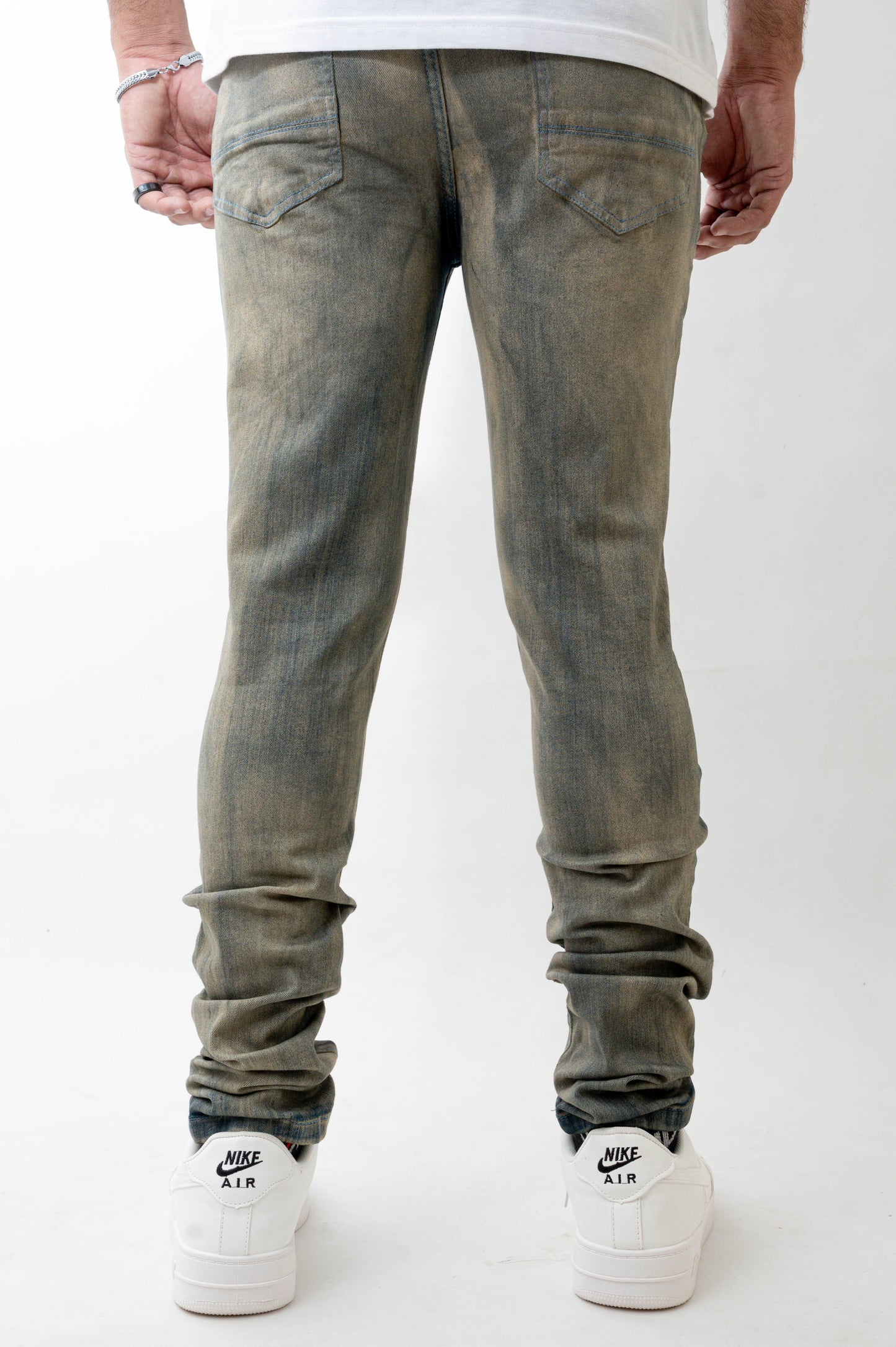 MENS SKINNY ULTRA STRETCH DENIM -ANTIQUE BLUE DZTR -473
