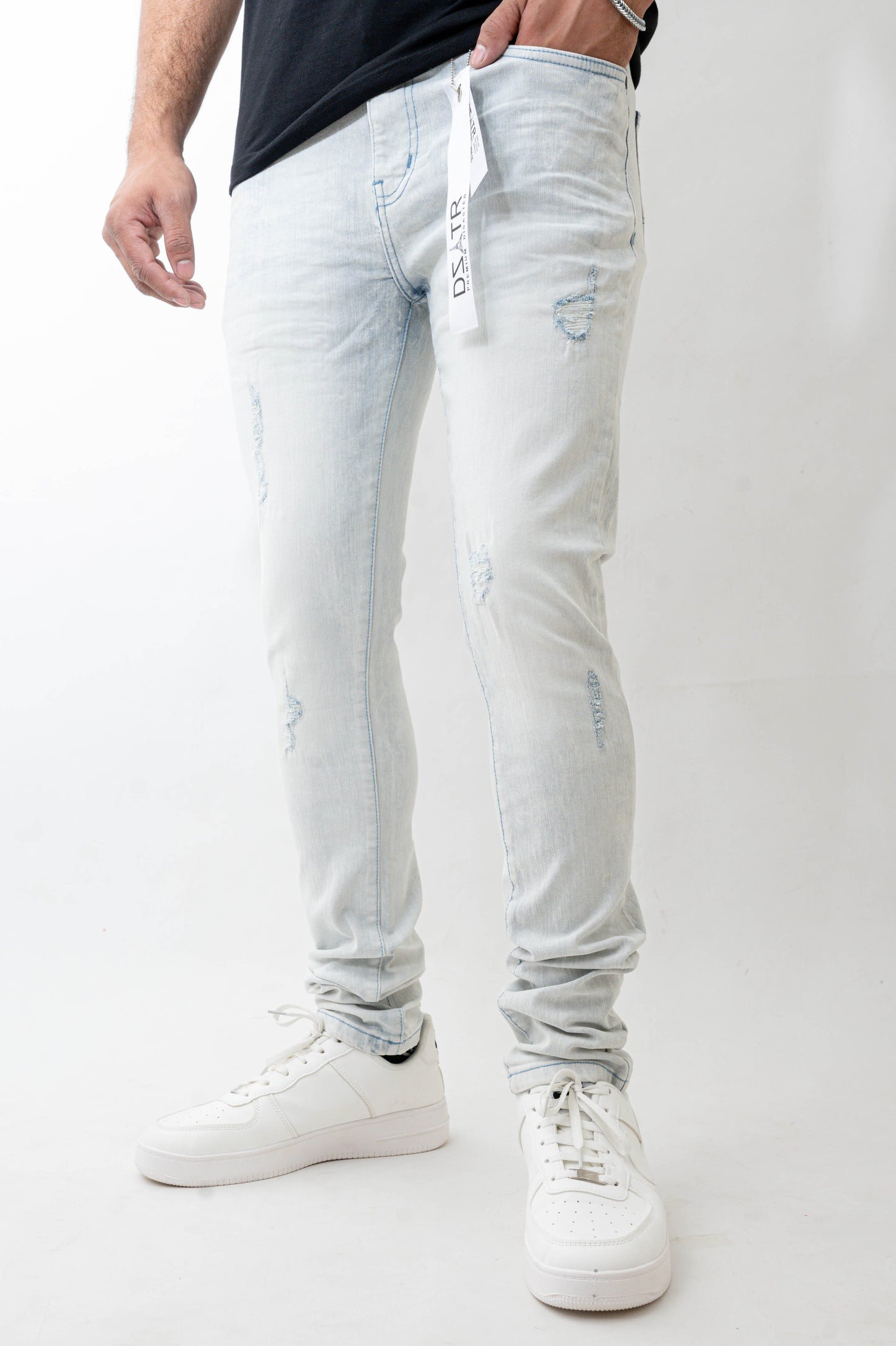 MENS SKINNY ULTRA STRETCH DENIM -WHITE DZTR -437