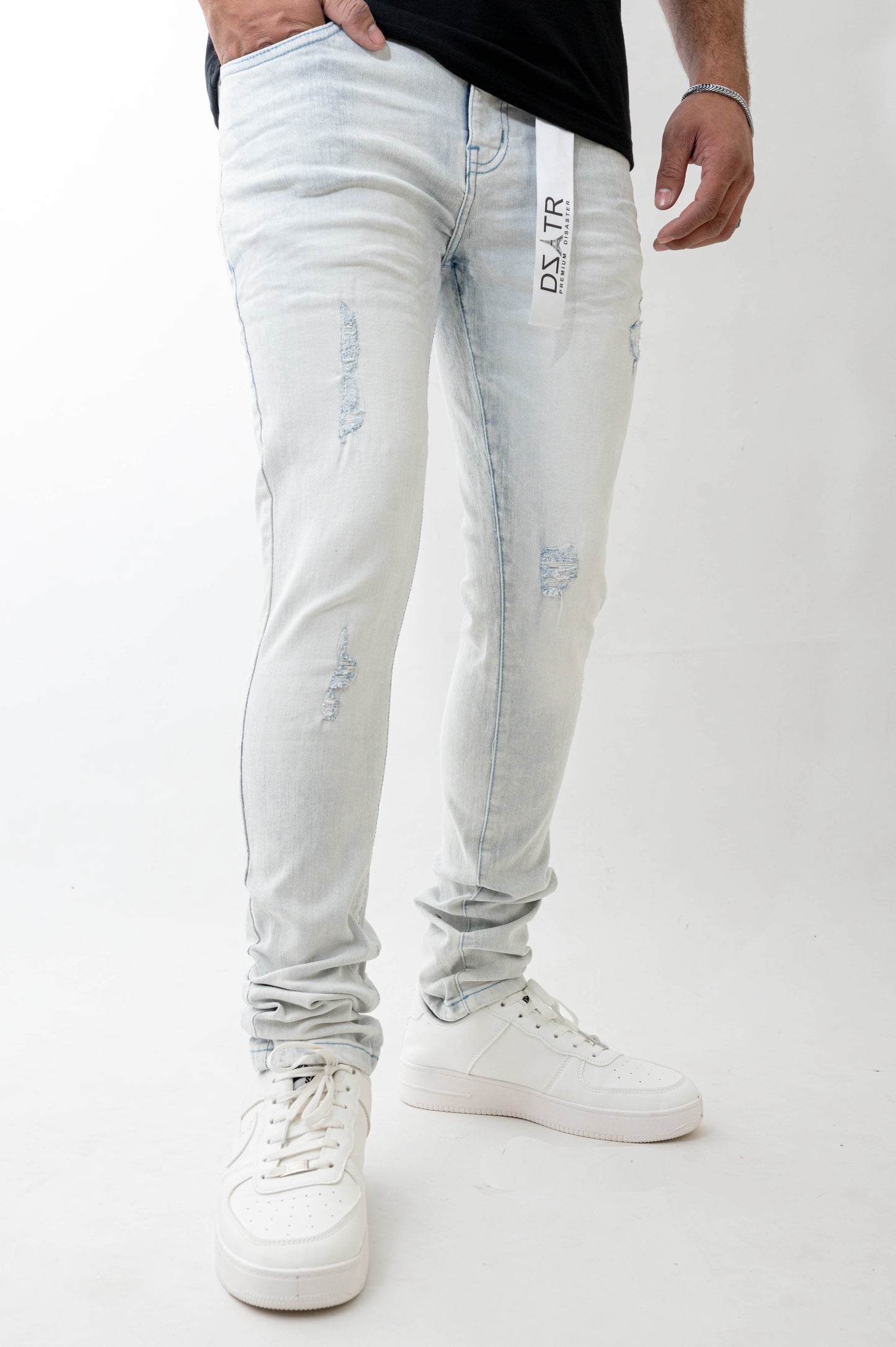 MENS SKINNY ULTRA STRETCH DENIM -WHITE DZTR -437